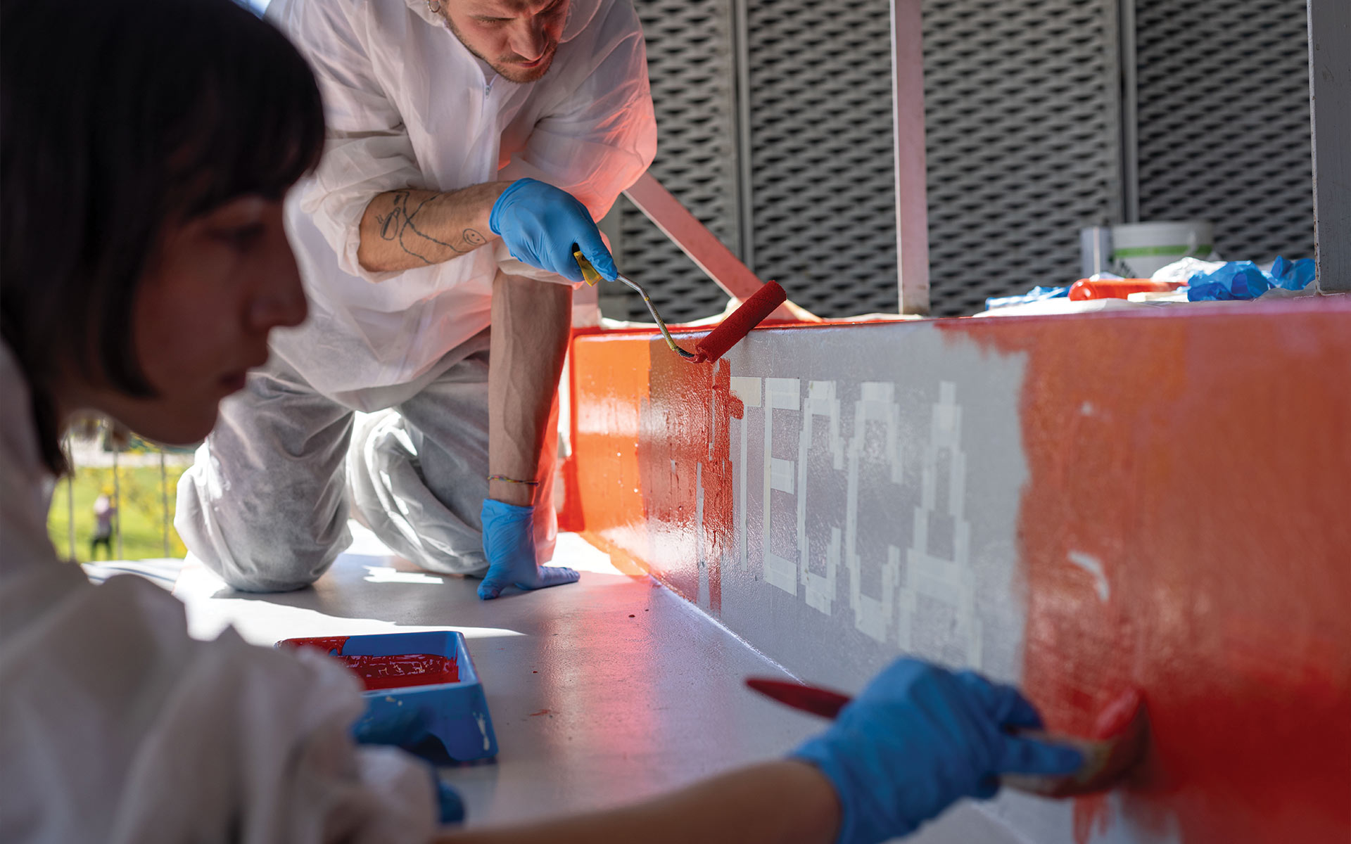 Stair Painting Workshop con Studenti/esse e Docenti di ISIA Urbino per la scalinata fronte parco